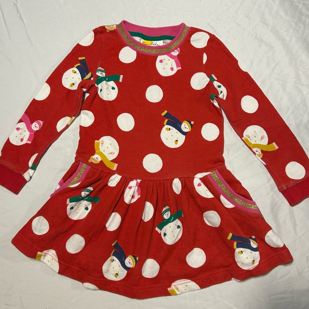 Mini Boden Snowman Dress